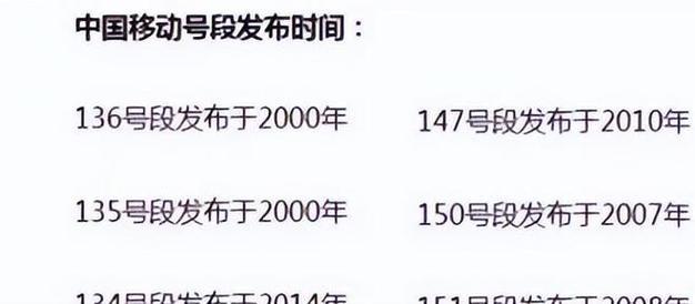 198移动号码：中国移动新号段解析