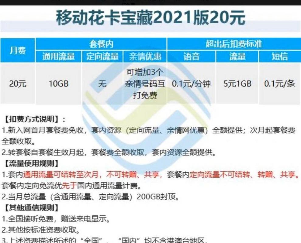 2024版移动花卡宝藏版：高性价比套餐，畅享通讯娱乐