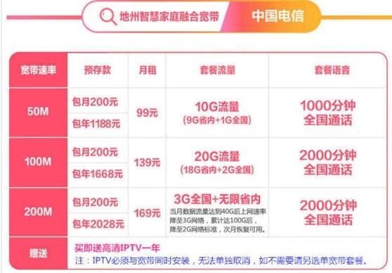 电信电话号码送宽带套餐：优惠多，福利多